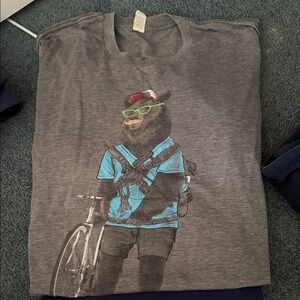 Gray T-Shirt with Bear Graphic